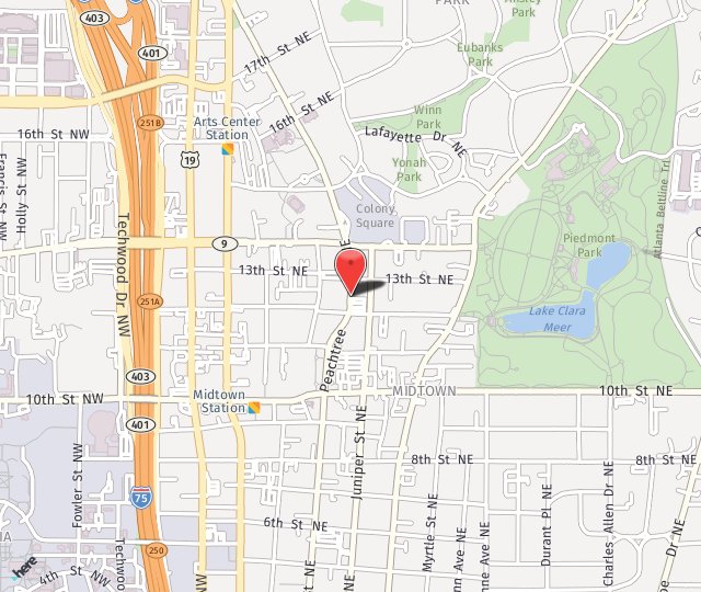 Location Map: 1100 Peachtree Street NE Atlanta, GA 30309